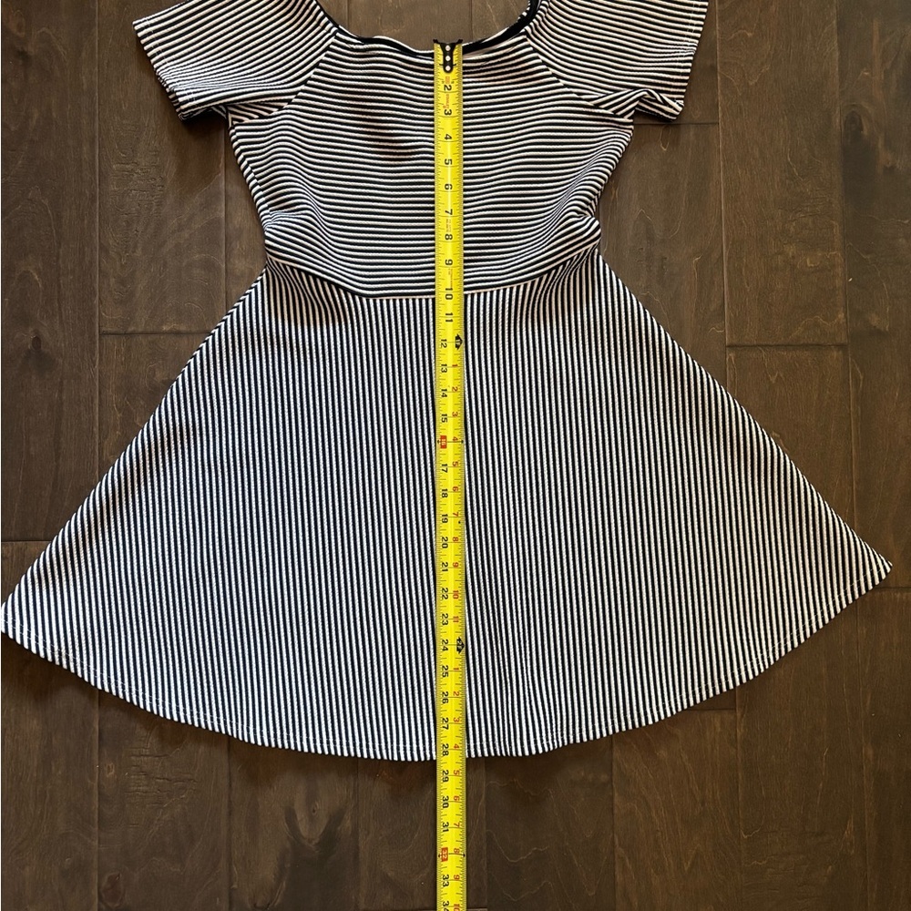 NWT Love Riche Navy Blue and White Striped Mini Dress - Picture 7 of 8